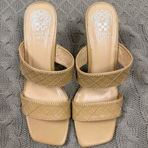 ❤️ Vince Camuto Tan Quilted Women's Sandals Slides